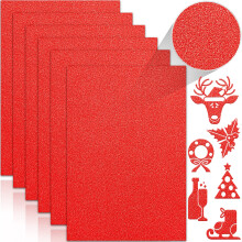 Twavang 24 ark r?d glitter karton papir A4 premium glitrende papir til scrapbog DIY projekter Festdekoration Gave?ske indpakning 250GSM/92lb