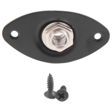 Ovale ingekeepte gitaar jack plaat 30 plaat & socket zwart hoge kwaliteit, 1 verpakking