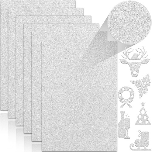 Twavang 24 folhas Silver Glitter Cartocal