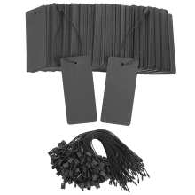 400 Set Black Price Tags with String Gift Safety Pins Custom Clothing Kraft Paper Hang
