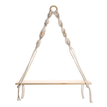 Macrame seinähylly - Boho-puuhyllyt helmillä, maalaistalon kelluva maalaismainen kasvi