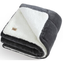 UGG 35988 Nita Warm Reversible Chunky Throw Blanket Room D?cor Luxury Preppy Fluffy Cozy Plush Hypoallergenic Fleece Comfortable Machine Washable Thro