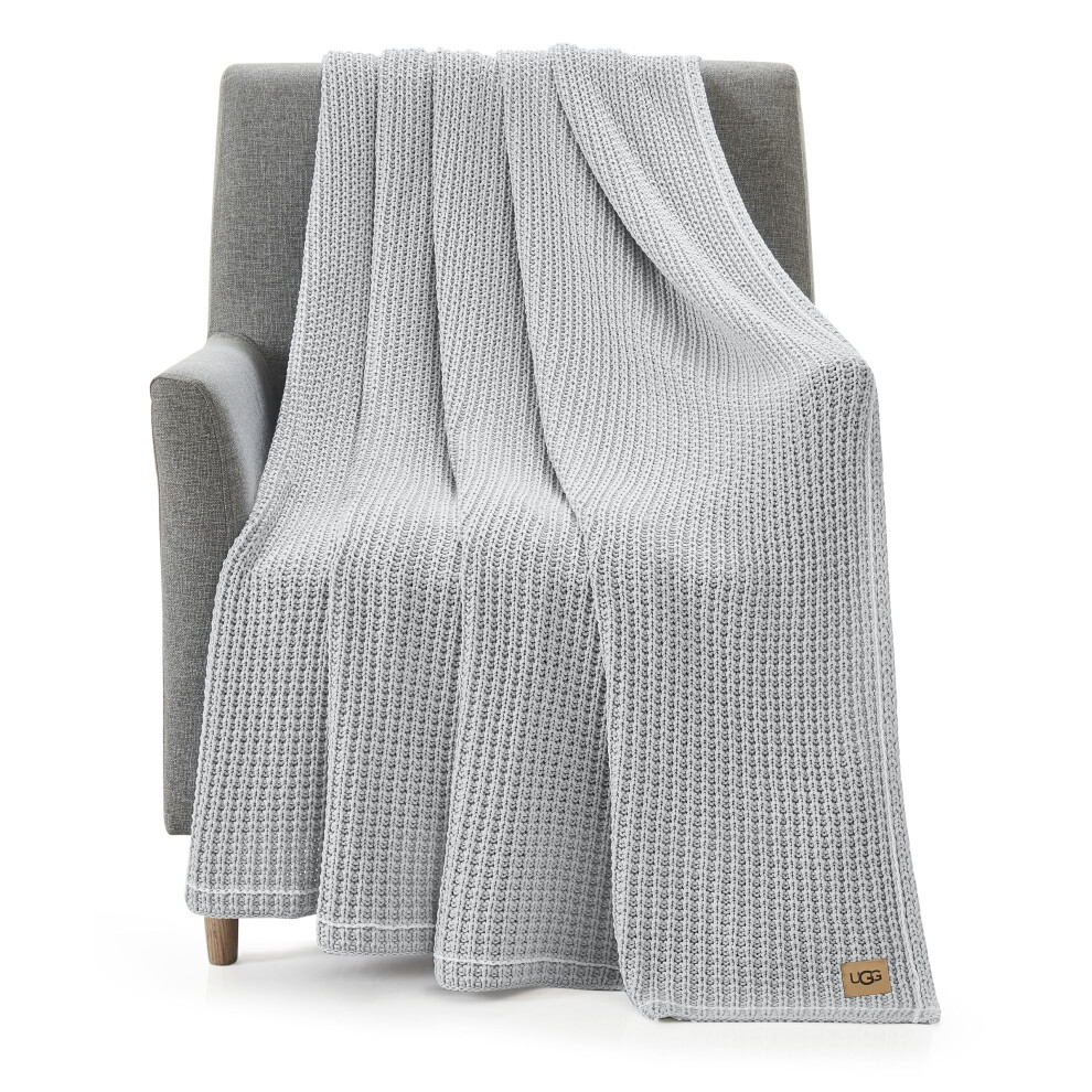 UGG 38815 Luna Cotton Oversized Waffle Knit Throw Blanket Super Soft Lightweight Breathable Cozy Machine Washable Cotton Comfort Summer Throw Blankets