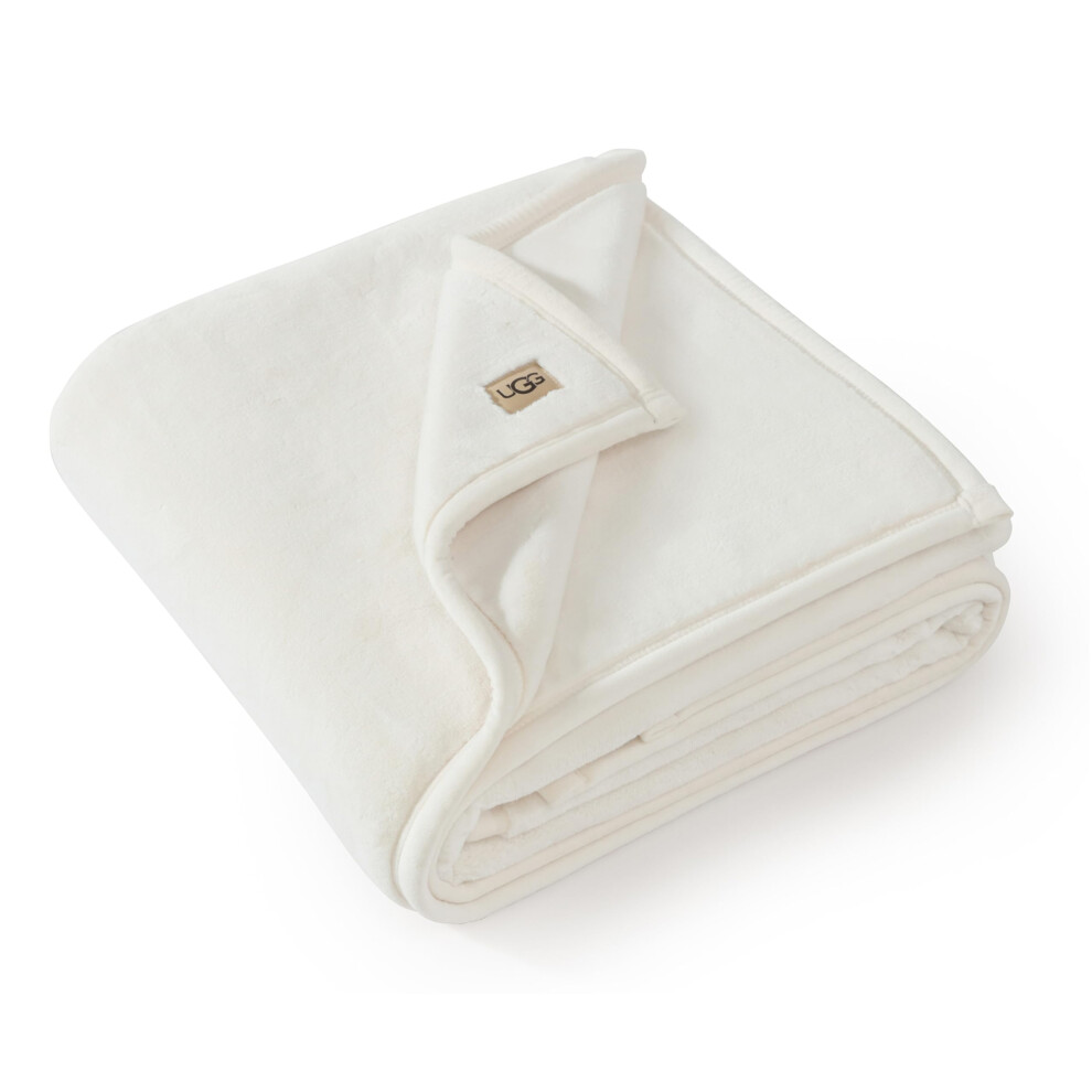 UGG Coco Luxury Plush Throw Blanket - Soft and Cozy  Elegant Tonal Binding  Perfect for Sofa or Bedroom Decor  Easy Care  50 x 70 Inches  Ideal Gift (