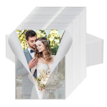 Paquete de 200 sobres de papel transparente preplegados, ideales para invitaciones de boda y tarjetas de felicitación.