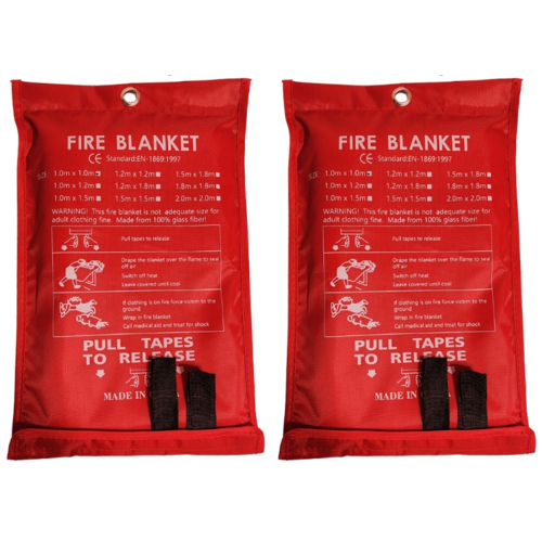 2PCS cobertor de emergência contra incêndio, cobertor de supressão para cozinha, churrasqueira, lareira (39,4 polegadas x 39,4 polegadas) 1