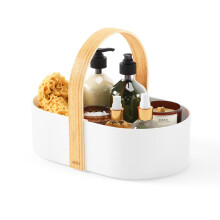 Umbra Bellwood Uniwersalny organizer do caddy z uchwytem na biurko do makijazu Caddy do dormitorium kuchennego Organizer w kolorze naturalnym/bialym