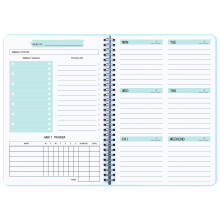 Udateret ugentlig planl?gger- ugentlige m?l Notebook A5 til Do List Planner med spiralbinding Ugentlig m?lplanl?gger 5,7 x 8,0 tommer