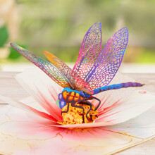 UNIPOP Dragonfly & Flower Pop Up Card Mothers Day Card Birthday Card for Women Valentines Day Card for Mom Dragonfly Get Well Card