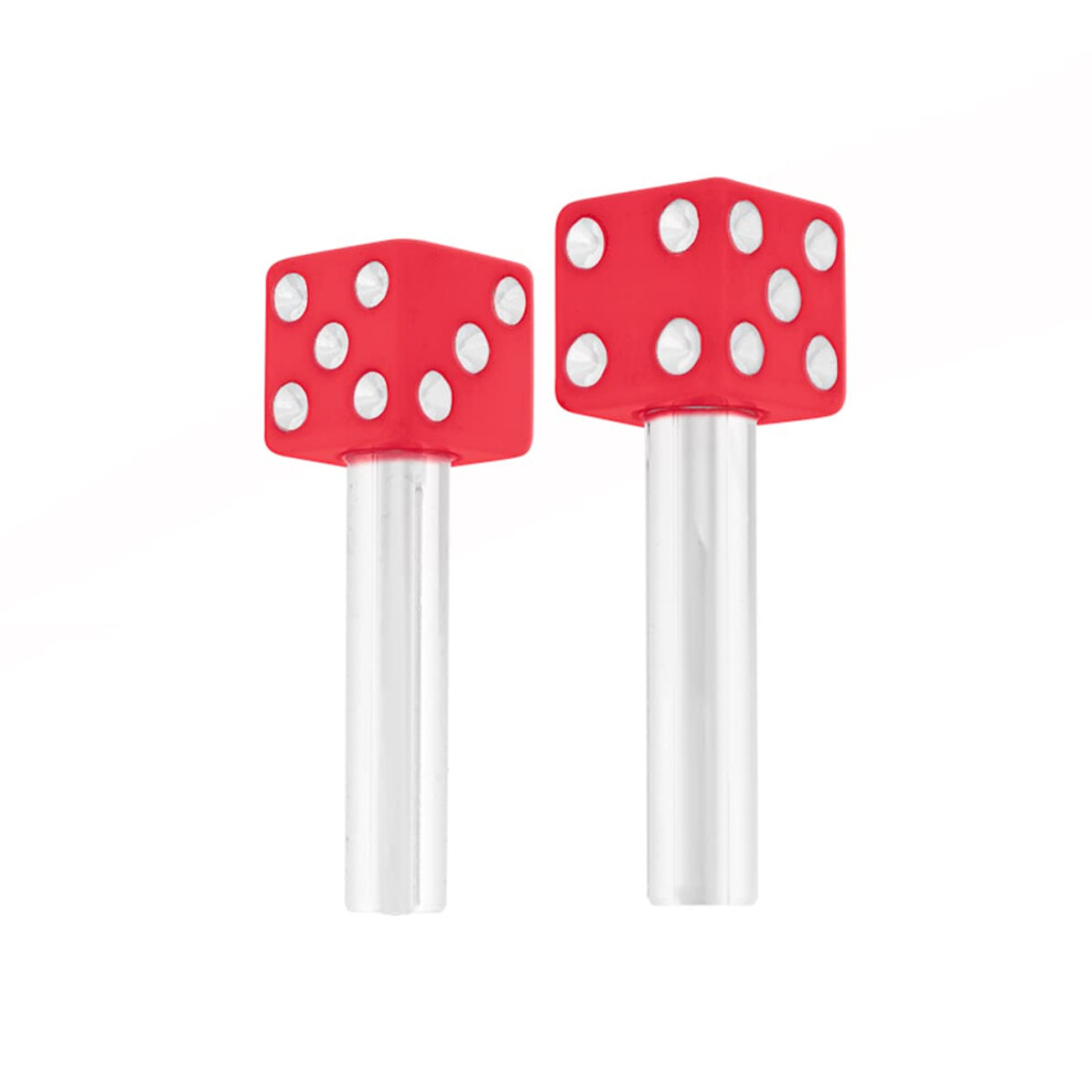 United Pacific 70040 Turschlosskn?Pfe Aus Schlagfestem Kunststoff In Wurfelform Fur Klassische Und Vintage-Autos/Lkws, 10-32 Gewinde, Rot/Weiss (2-image