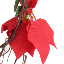Guirlanda de Natal Red Berry de 6,3 pés, guirlanda de poinsétia artificial, guirlanda de Natal com pinhas
