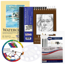 US Art Supply 20 Piece Artist Drawing Sketch and Painting - Paper and Brush Accessory Pack