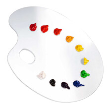 US Art Supply 95 x 138 clear Oval-Shaped Acrylic Painting Palette - Transparent Plastic Artist Paint color Mixing Tray - Non-Stick Easy clean M