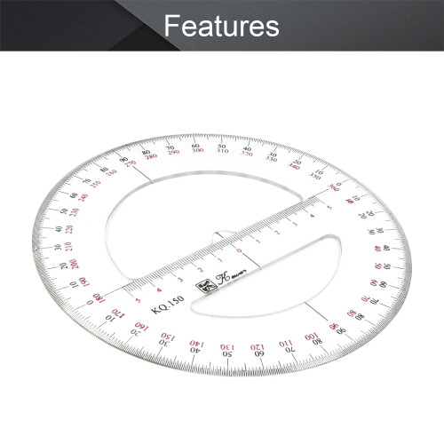 Utoolmart 360 Angle Measurement Tool 15cm / 5.9-inch Angle Measurement Tool Drafting Tools Circle Angle Measurement Tool Math Geometry 1 Pcs 2