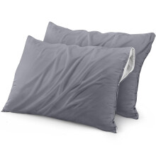 Utopia Bedding Waterproof Pillow Protector Zippered (2 Pack) Standard Grey - Bed Bug Proof Pillow Encasement 20 x 26 Inches