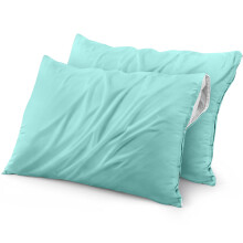 Utopia Bedding Waterproof Pillow Protector Zippered (2 Pack) Standard Spa Blue - Bed Bug Proof Pillow Encasement 20 x 26 Inches