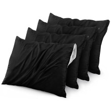 Utopia Bedding Waterproof Pillow Protector Zippered (4 Pack) King Black - Bed Bug Proof Pillow Encasement 20 x 38 Inches