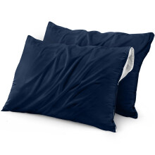 Utopia Bedding Waterproof Pillow Protectors Zippered (2 Pack Navy) Queen Size Zippered Pillowcases Bed Bug Proof Pillow Encasement Covers 20 x 28 I
