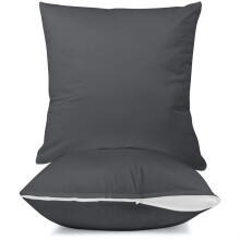 Utopia Bedding Waterproof Throw Pillow Protectors with Zipper 20 x 20 Inches (2 Pack Grey) Bed Bug Proof Outdoor Bed Couch Decorative Pillow Encasem