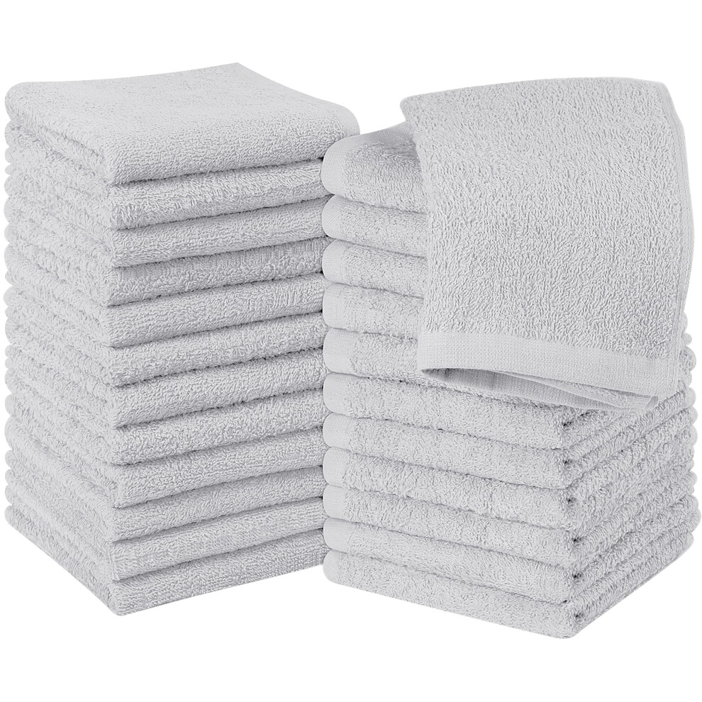 Utopia Towels 24 Pack Cotton Washcloths Set - 100% Ring Spun Cotton Premium Quality Flannel Face Cloths Highly Absorbent And Soft Feel Fingertip Tow