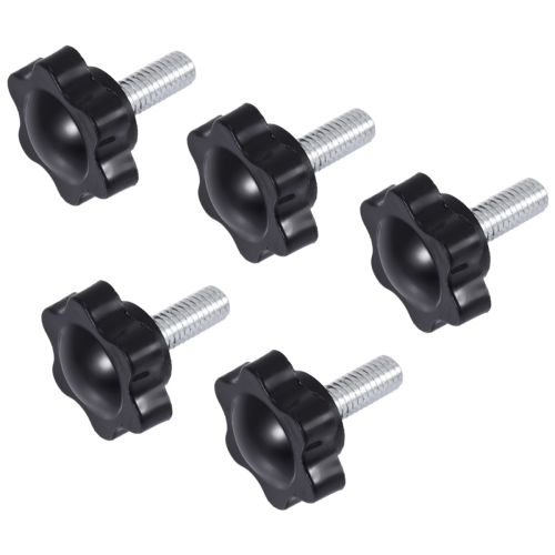 5 τεμ M6 x 15mm Αρσενικό νήμα 25mm Εξάγωνο πόμολο σύσφιξης Μαύρο 2