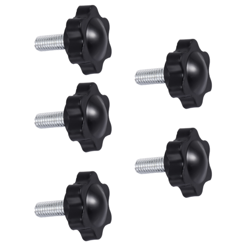 5 τεμ M6 x 15mm Αρσενικό νήμα 25mm Εξάγωνο πόμολο σύσφιξης Μαύρο 1