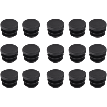 15 kpl musta muovinen aihion päätykappale pyöreä putken sisäosa putkitulppa 16 mm