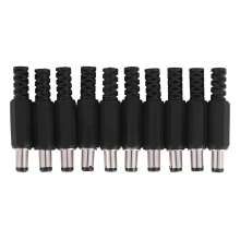 10 kpl 5,5x2,1 mm uros juote DC piippu kärkipistoke Jack Suorat liittimet tasavirtalähteelle LED-valokytkin musta