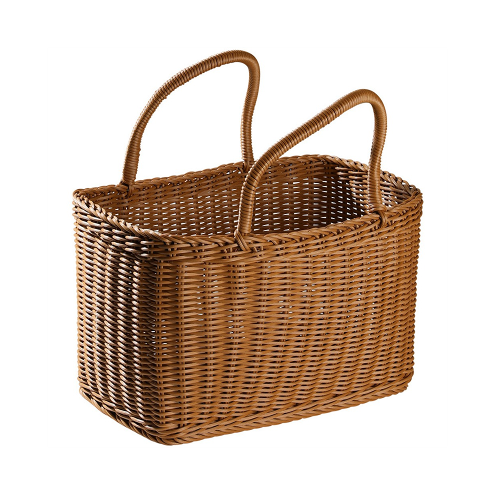 Kopinma Basket Woven Wicker Baskets Picnic Handle Storage Rattan Market Flower Handles Straw Fruit Gift Shopping Hand Tote