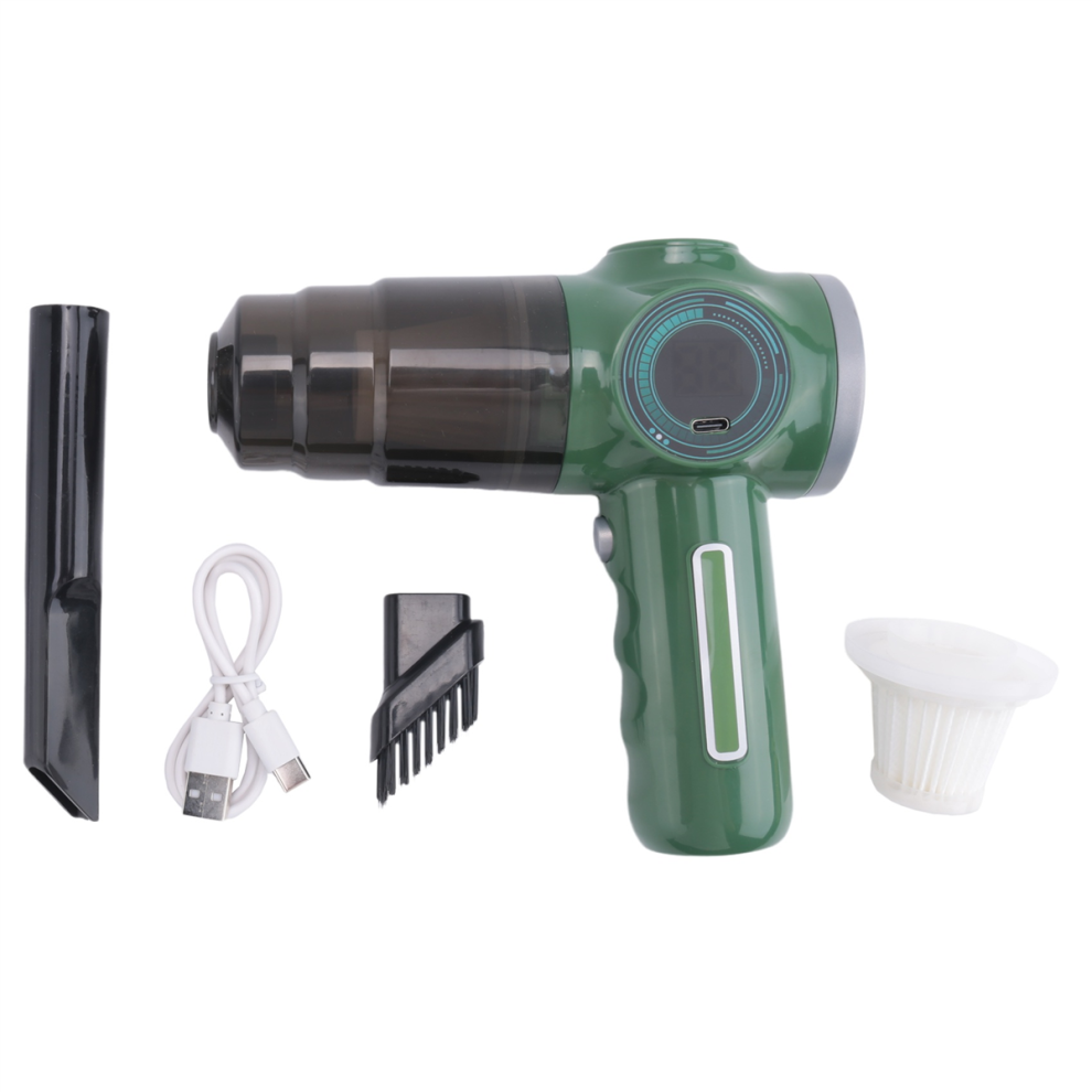 Wireless Car Vacuum Cleaner Portable Suction Automobile Handheld Dust Collector Machine Small Mini Blower- Green 4851672703098