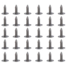 30 pezzi Viti di fissaggio in plastica Grigie Flangia Paraurti Clip per Foro 6mm x 6.7mm