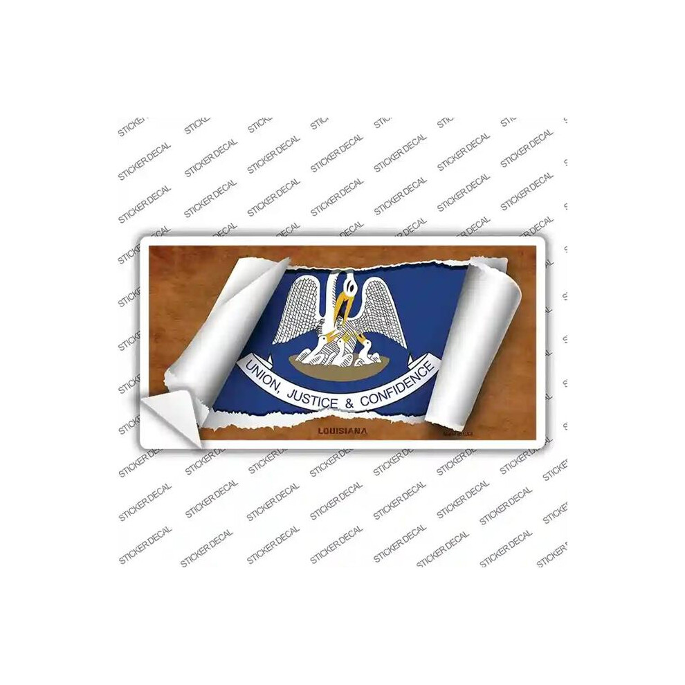 Smart Blonde Lp-9024S-L Louisiana Flag Scroll Novelty Sticker Decal - Large 792636420603