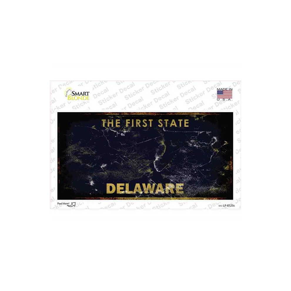 Smart Blonde Lp-8125S-M Delaware State Rusty Novelty Sticker Decal - Medium 792636421860
