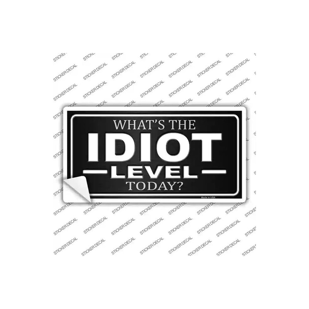 Smart Blonde Lp-9740S-L Idiot Level Novelty Sticker Decal - Large 792636422577