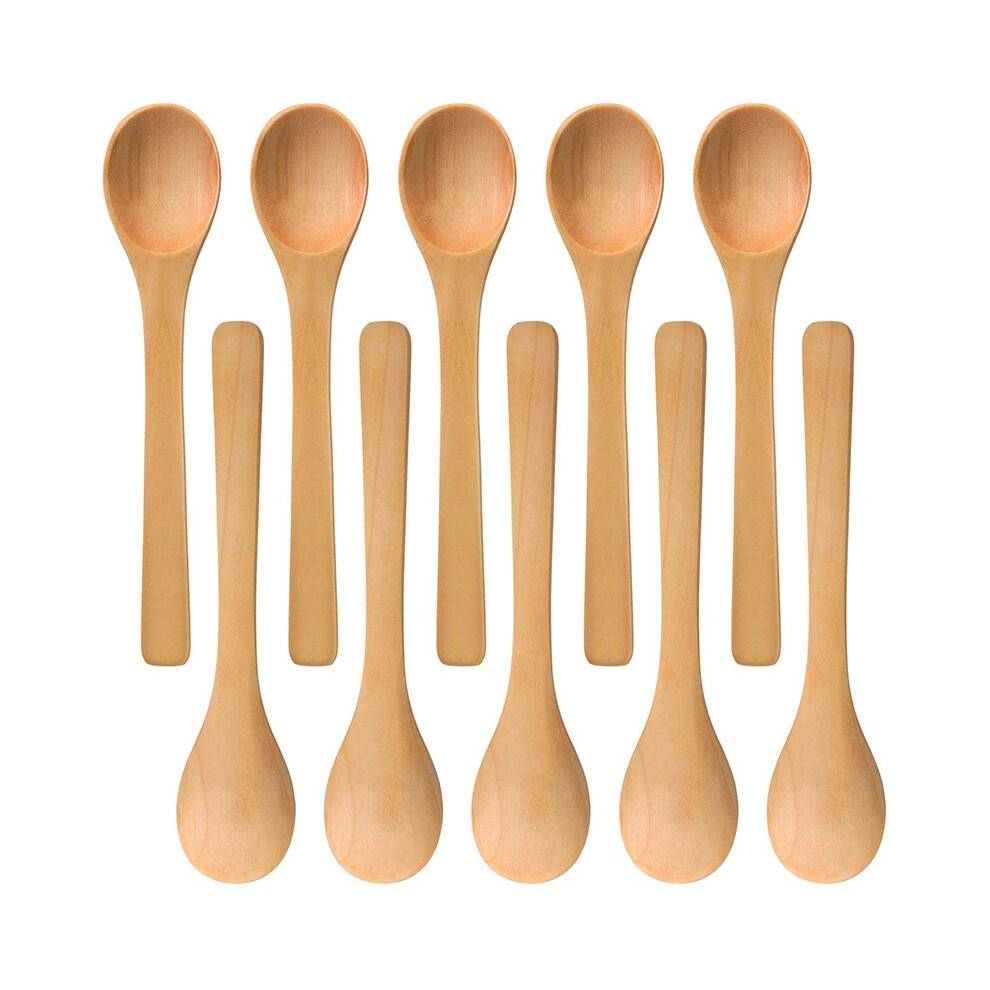 30 Pieces Mini Wooden Spoon Small Soup Spoons Serving Condiments Honey Teaspoon Wood Brown 4851672707850