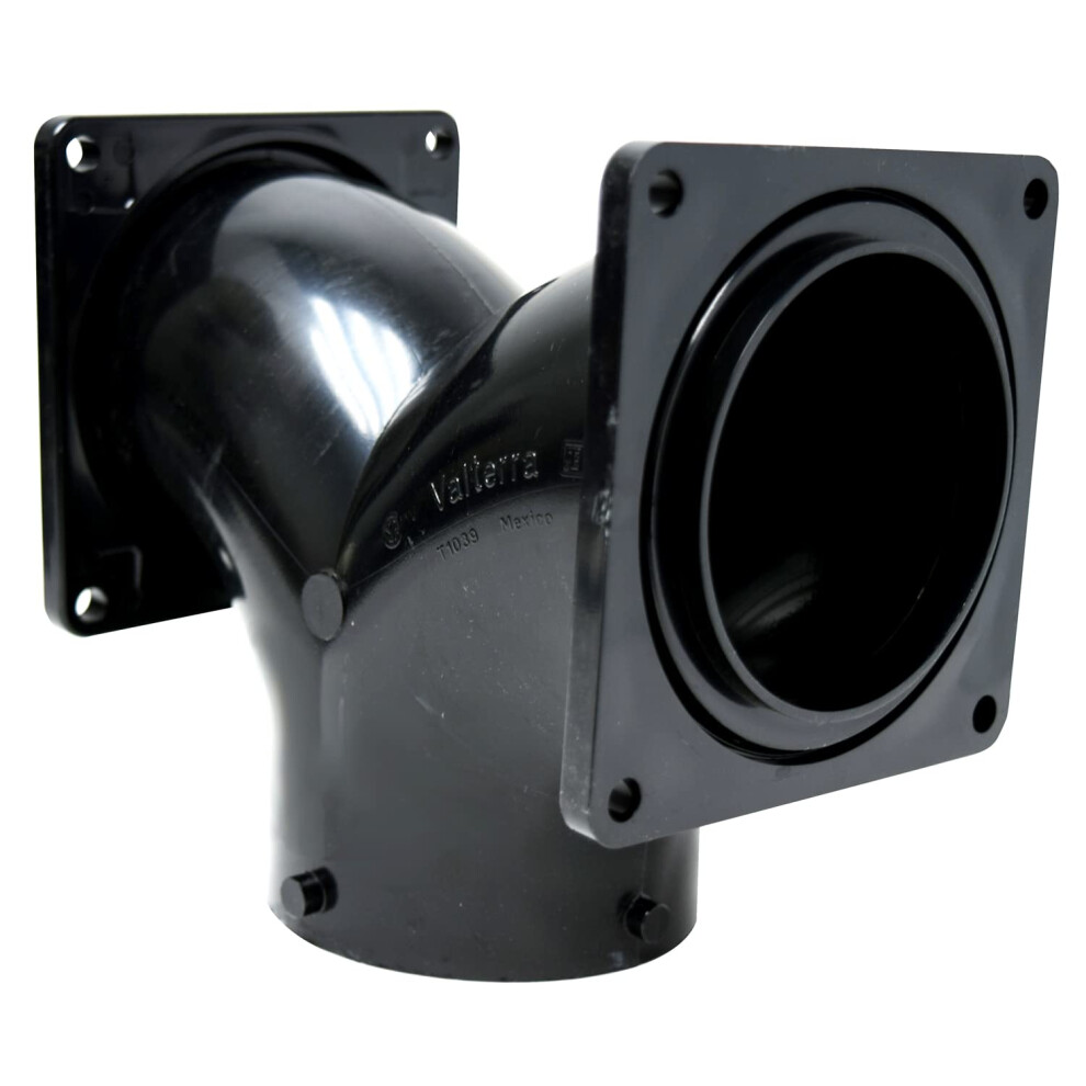 Valterra T1039 Two-Way Ell With 3"""" Bayonet X 3"""" Rotating Flange X 3"""" Rotating Flange Black 019079010391