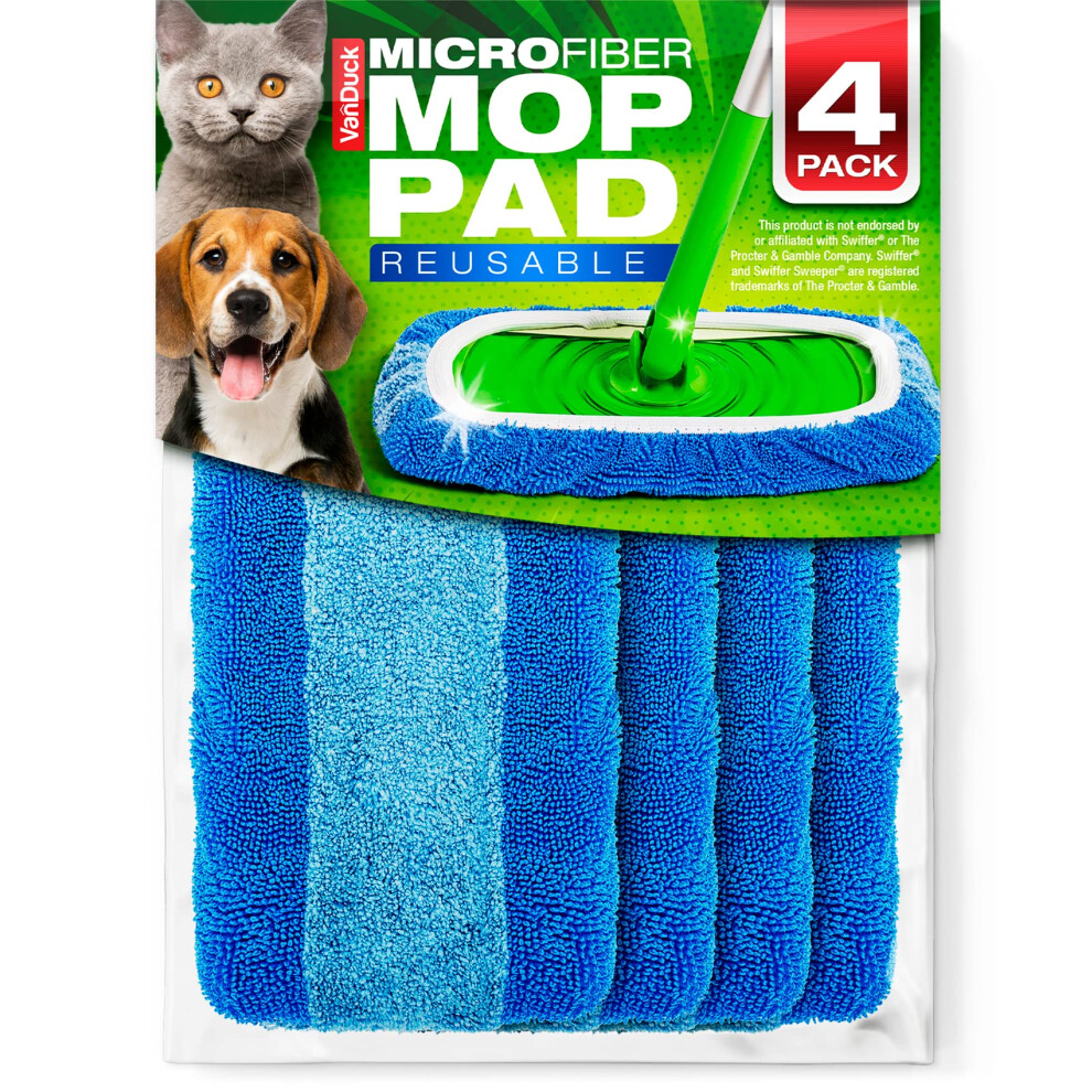 Vanduck Wielokrotnego Uzytku Pet Wytrzymale Podkladki Mopowe Kompatybilne Z Swiffer Mopy (4 -Pak) - Mop Mop Mop Mop Mop I Mikrofiber-image