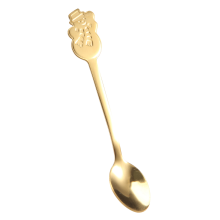 16Pcs Christmas Decorations for Home Stainless Xmas Coffee Spoons Dessert Spoon Tableware Kitchen New Year Gifts Gold