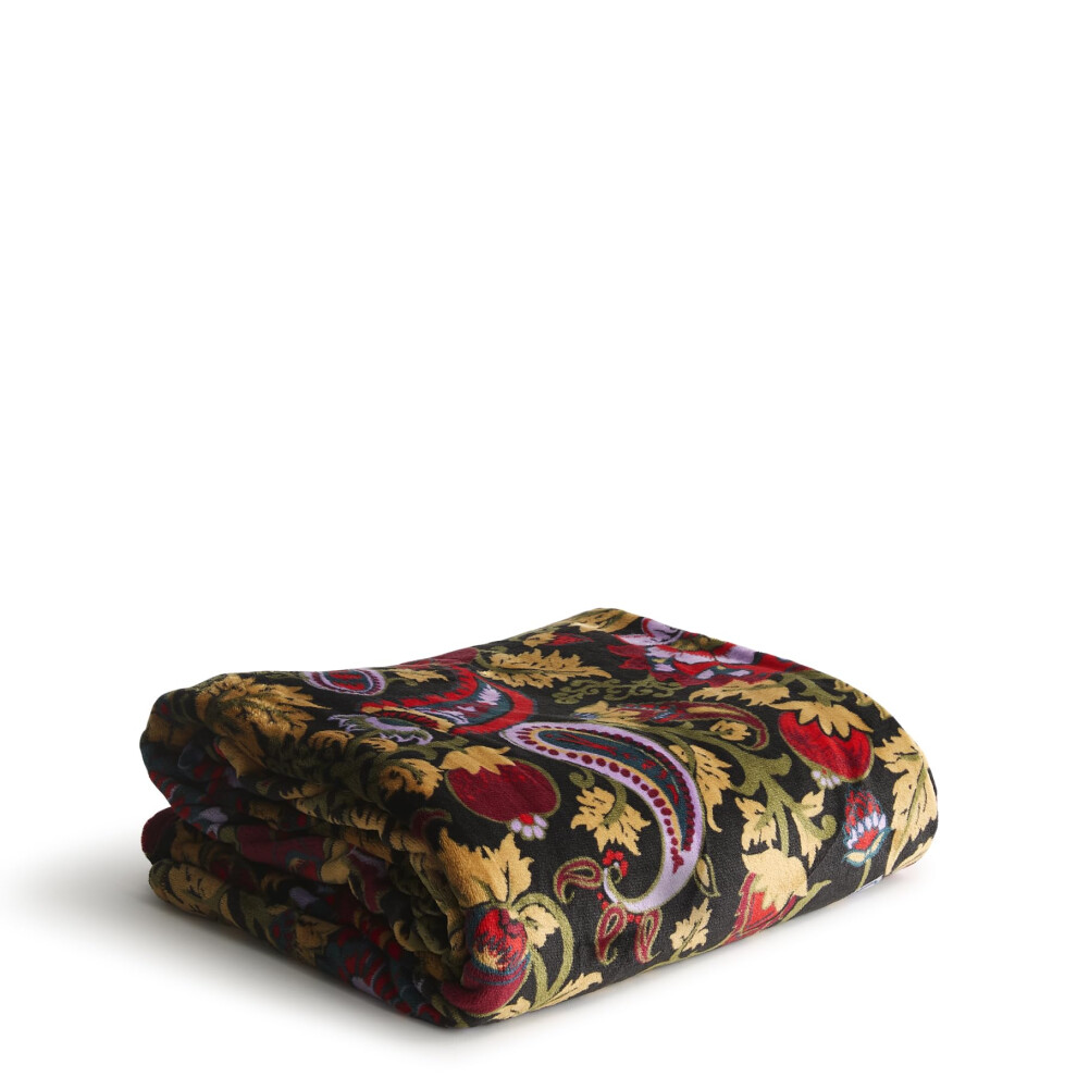 Vera Bradley Women's Fleece Oversized Throw Blanket Midnight Garden Paisley