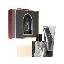 Coffret cadeau de parfums de luxe Victoria's Secret Platinum 3 pi ces : eau de Cologne 50 ml, lotion de voyage et savon pour le corps pour homme