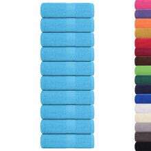 vidaXL Guest Towels 10 Pieces Turquoise 30 x 50 cm 360 g/m 100% Cotton