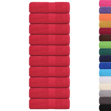 vidaXL Guest Towels 10 pcs Red 30 x 50 cm 360 g/m 100% Cotton