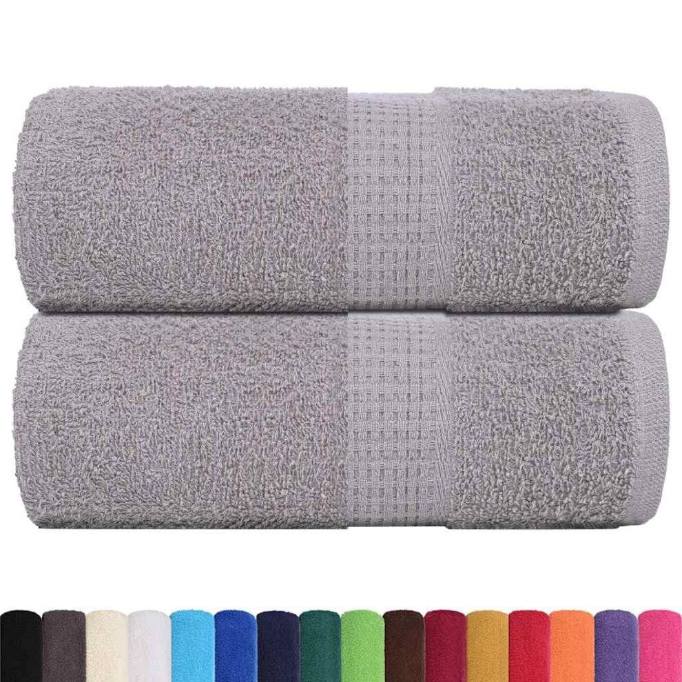Vidaxl Guest Towels Pack Of 2 Grey 30 X 50 Cm 360 G/M 100% Cotton