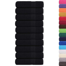 vidaXL Hand Towels 10 Pieces 50 x 100 cm 360 g/m 100% Cotton Black