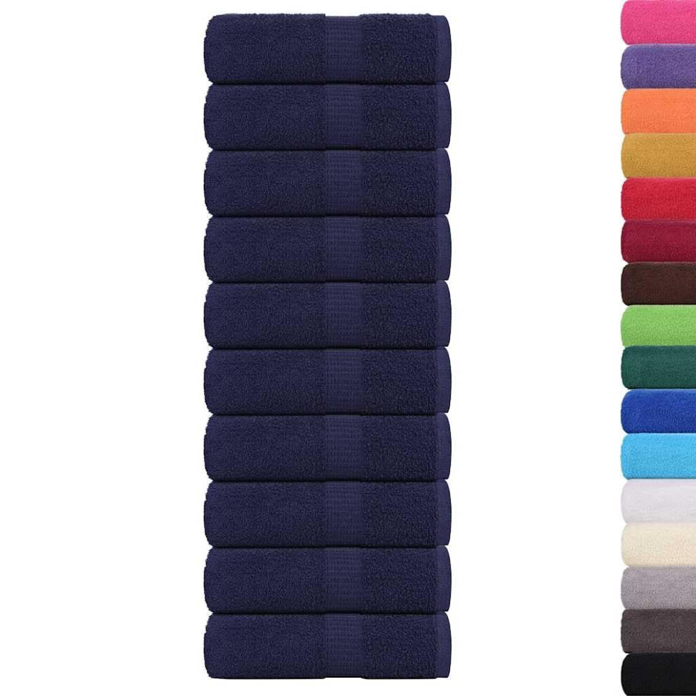 Vidaxl Guest Towels 10 Pieces Navy Blue 30 X 50 Cm 360 G/M 100% Cotton