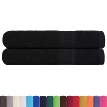 vidaXL Sauna Towels 2 Pieces Black 80 x 200 cm 360 g/m 100% Cotton