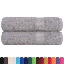 vidaXL Shower Towels 2 Pieces Grey 70 x 140 cm 360 g/m 100% Cotton