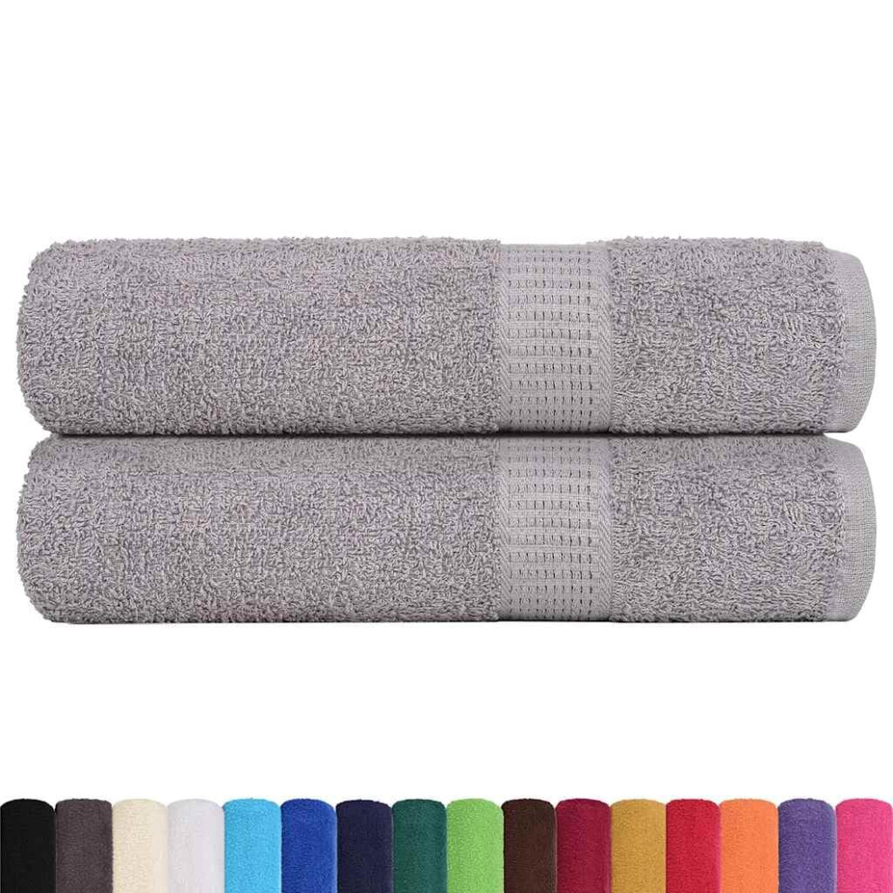 Vidaxl Shower Towels 2 Pieces Grey 70 X 140 Cm 360 G/M 100% Cotton