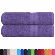 vidaXL Shower Towels Set of 2 Purple 70 x 140 cm 360 g/m 100% Cotton