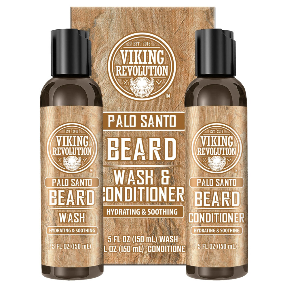 Viking Revolution Men's Beard Wash And Beard Conditioner For With Argan Oil And Jojoba Oil - Beard Softener And Strengthener Beard Care Beard Shampoo An